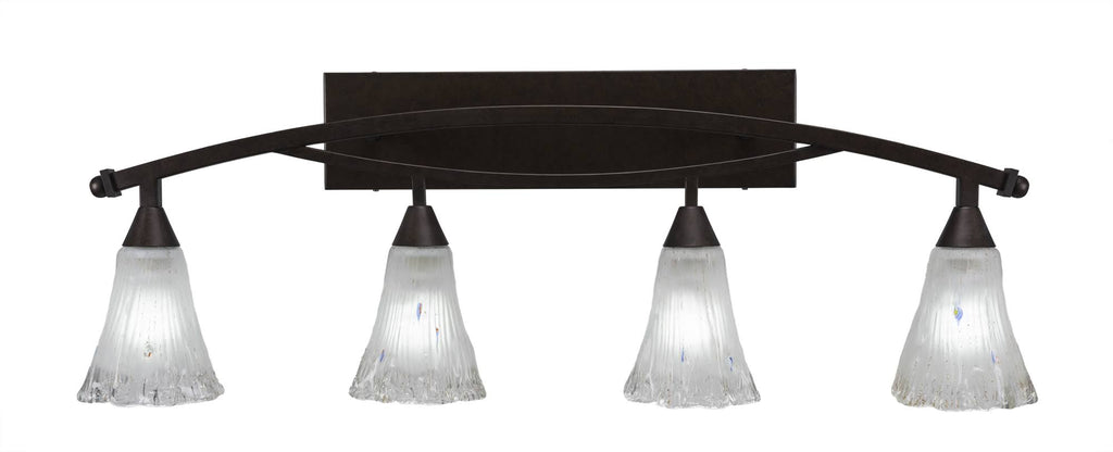 Four Light Bath Bar Bronze Finish with Frosted Crystal Glass L905