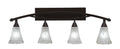Four Light Bath Bar Bronze Finish with Frosted Crystal Glass L905