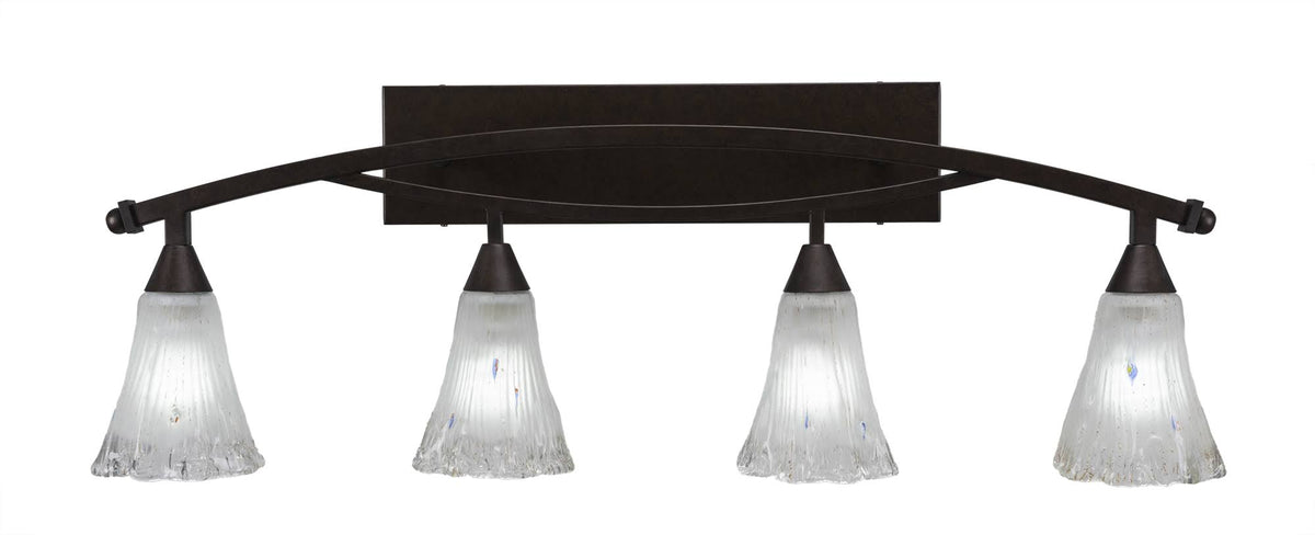 Four Light Bath Bar Bronze Finish with Frosted Crystal Glass L905