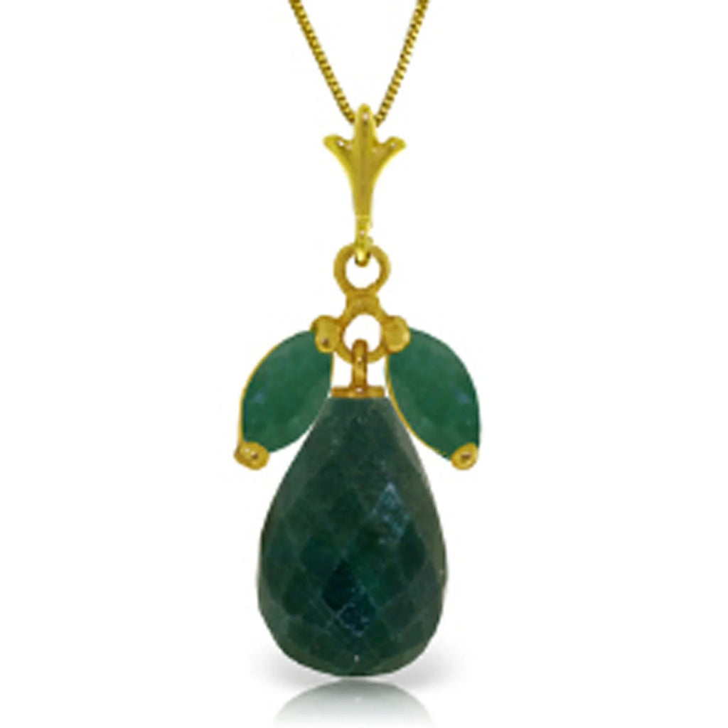 14k Yellow Gold Necklace with Natural Emeralds O40794
