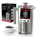 1.75L Double Walled Stainless Steel French Press Coffee Maker with 2 Extra Filters C3936