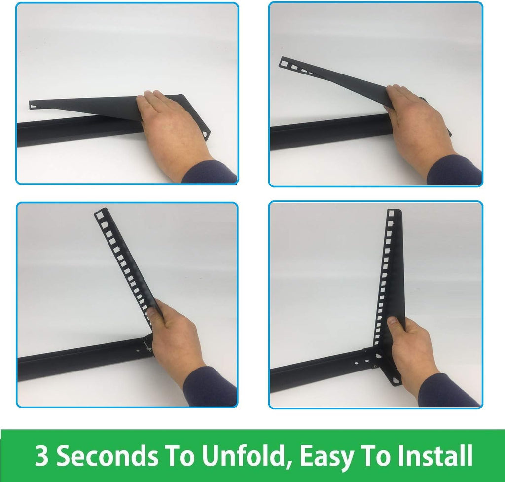 6U Folding 19 Inches Cold Rolled Steel Wall Mountable Vertical Rack Pack of 2 B158