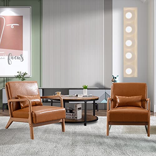 Beige Fabric Accent Chairs Set of 2 R2294