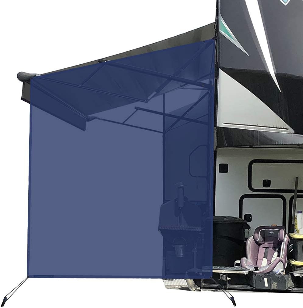 RV Awning Side Sun Shade Screen 9'X7' Beige Mesh Camper Sunshade A283