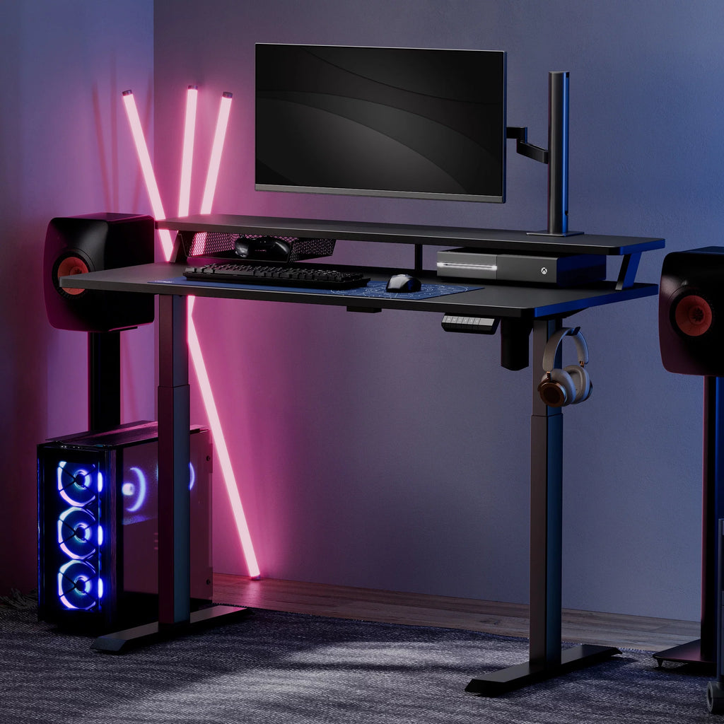 2 Tier Height Adjustable Electric Standing Desk Y649
