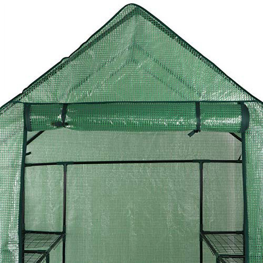 Walk-in Greenhouse with PE Cover and Zipper Door (8 Shelves) G506466